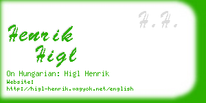 henrik higl business card